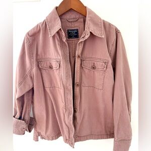 A&F Abercrombie & Fitch Women's Jacket Mauve Utility Jacket
Size M Swing Twill